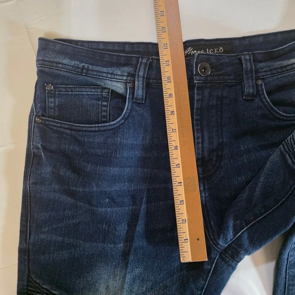 Marc Ecko Cut & Sew Jeans Mens 34x31 Blue Skinny Stretch‎ Denim Pockets Casual